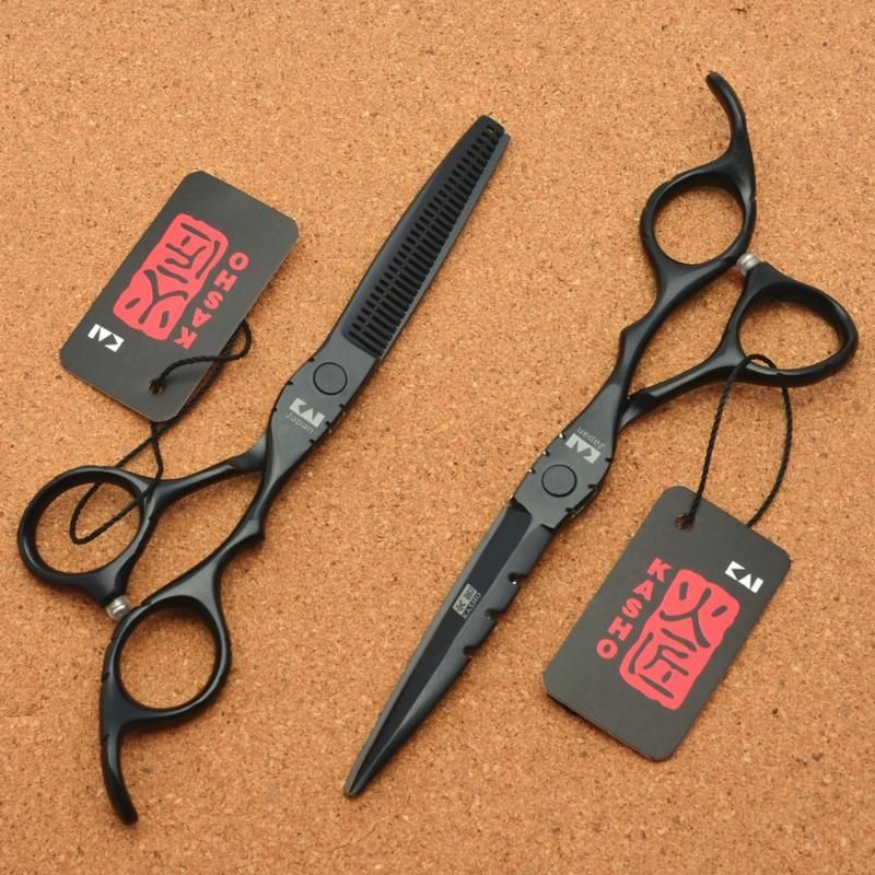 6.0 Japan 440C Black Color Hairdressing Scissors Cutting Shears