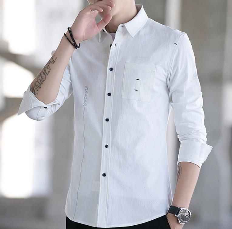 2019 2019 new design fashion spring mens shirt slim fit luxury casual stylish dress shirts four colours plus sizes m 5xl from lan_chen 30 0 new shirt design images