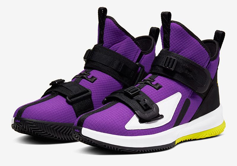 yellow and purple lebrons