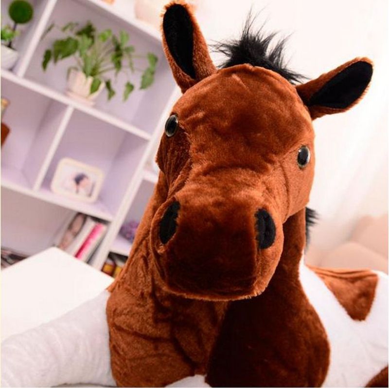 130cm X 60cm Giant Soft Horse Plush Emulational Stuffed Animals Toys Doll Gift