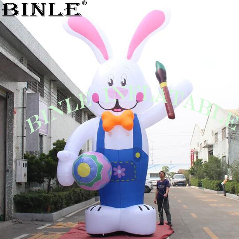 Easter Inflatable Bunny Decoration Outdoor Holiday Easter Rabbit and Carrots