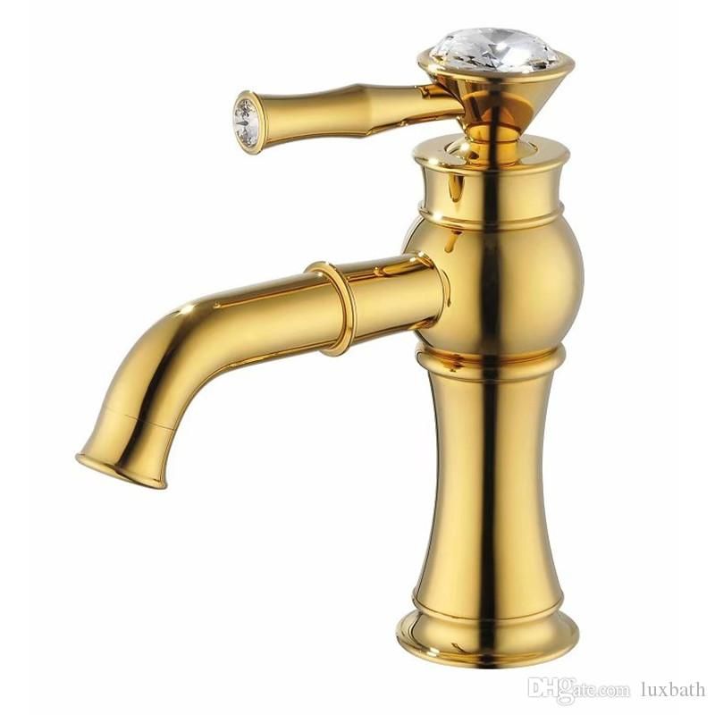 2020 Patent Design Luxurious Gold Basin Faucet Single Crystal Handle Solid Brass Bathroom Mixer Taps From Watertap520 73 37 Dhgate Com