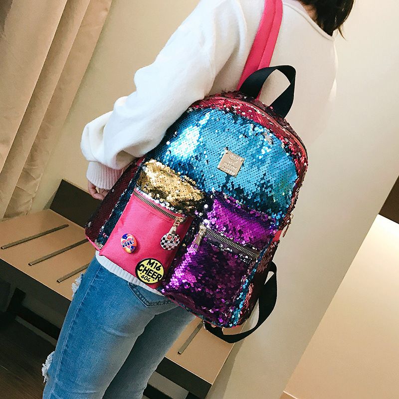 arbusto Parque jurásico Reprimir Mujeres de la moda Mochila Sexy Lentejuelas Mochilas Juveniles para Niñas  Adolescentes Bolso de Escuela Femenino