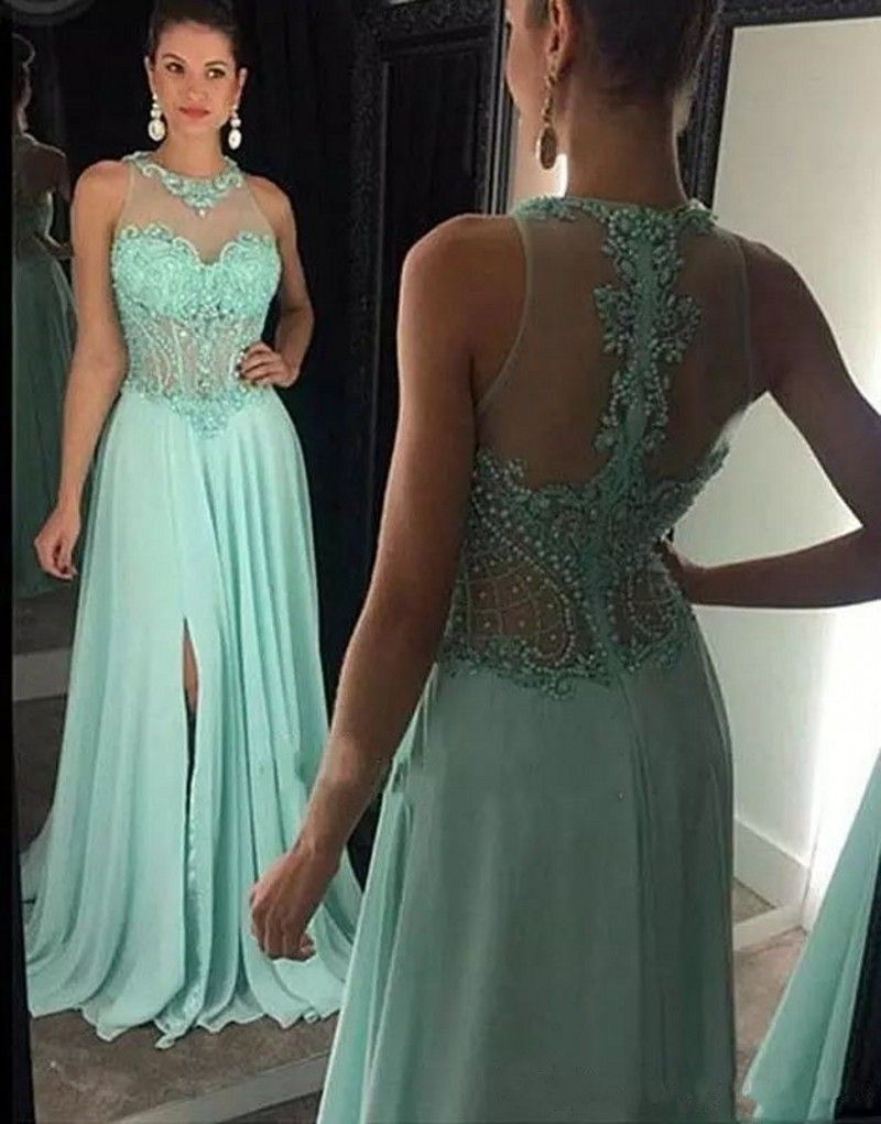 mint green prom dresses 2018