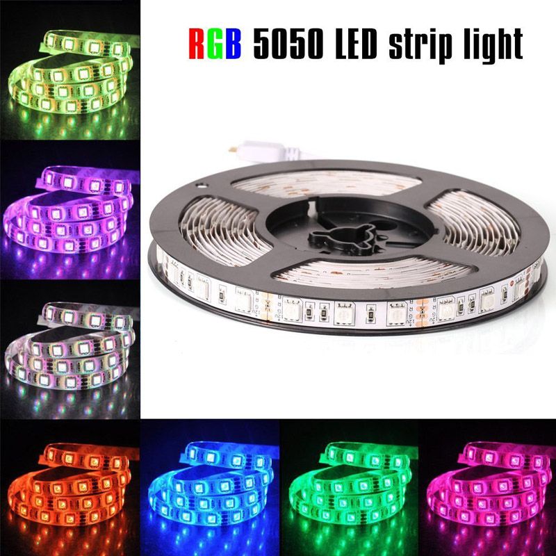 compre tiras led de alto brillo smd 5050 dc12v luces de tiras de luz led a prueba de agua 30led metro 150led 5 metros rollo luces de tiras ip65 a 0 84