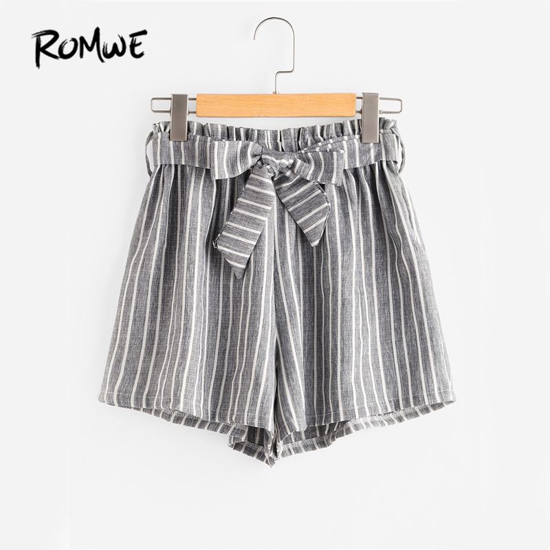 striped shorts with bow