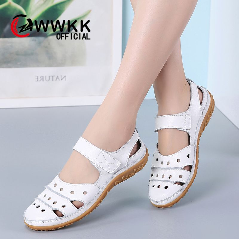 genuine leather flats
