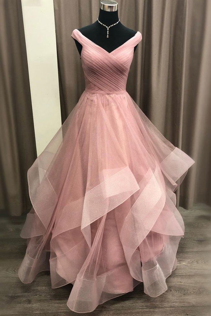 Fashion Dusty Rose Ball Gown Ruffles 