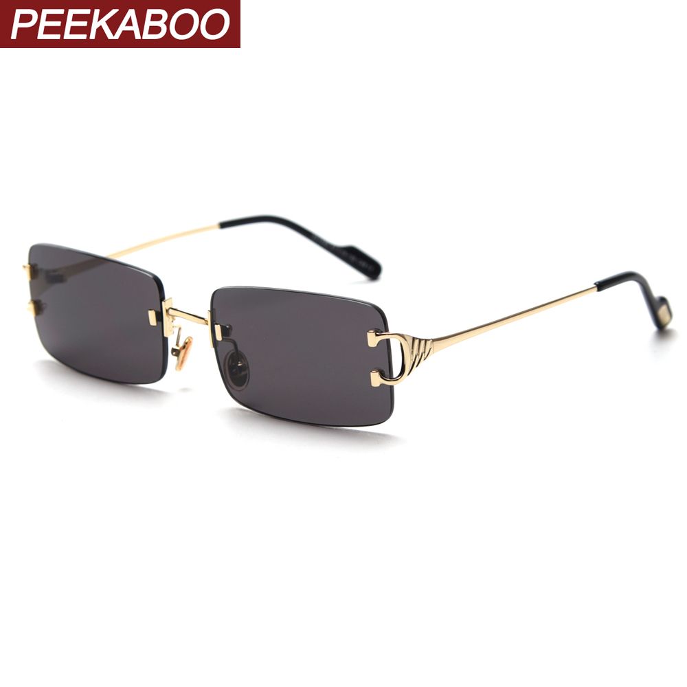 gafas de sol grandes de una pieza gafas de sol sin marco de metal par(#gold with red) Peekaboo gafas de sol grandes de una pieza gafas de sol sin marco de metal par(#gold with red) Peekaboo