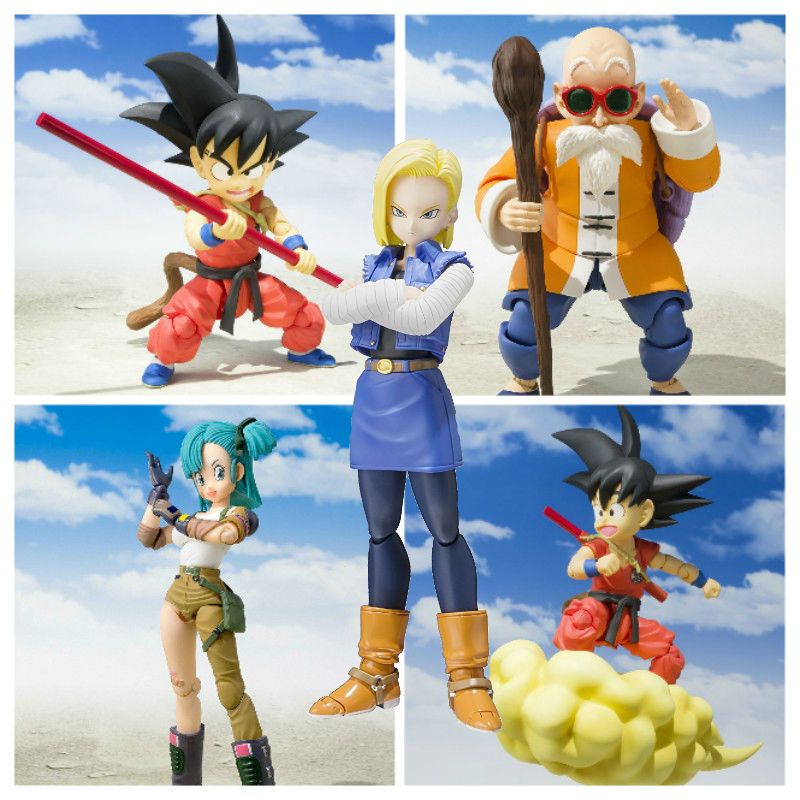 S. H. Figuarts Dragon Kid Goku Bulma Maestro Roshi Número 18 figura de acción S. H. Figuarts Dragon Kid Goku Bulma Maestro Roshi Número 18 figura de acción