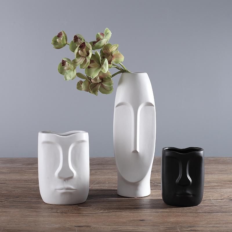 esposizioni creative Kamenda Nordisch Minimalist PE Vaso astratto spazio decorativo testa a forma di vaso blu viso umano esposizioni creative Kamenda Nordisch Minimalist PE Vaso astratto spazio decorativo testa a forma di vaso blu viso umano