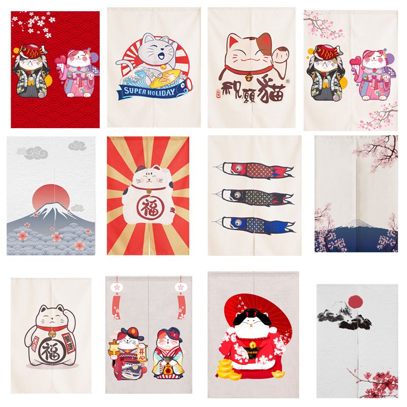 2019 New Japanese Fortune Cat Half Curtain Window Customize