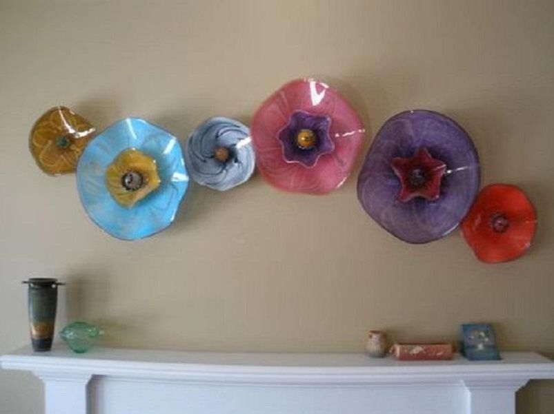 Factory Price Hand Blown Glass Wall Art Multi Color Decorative Blown