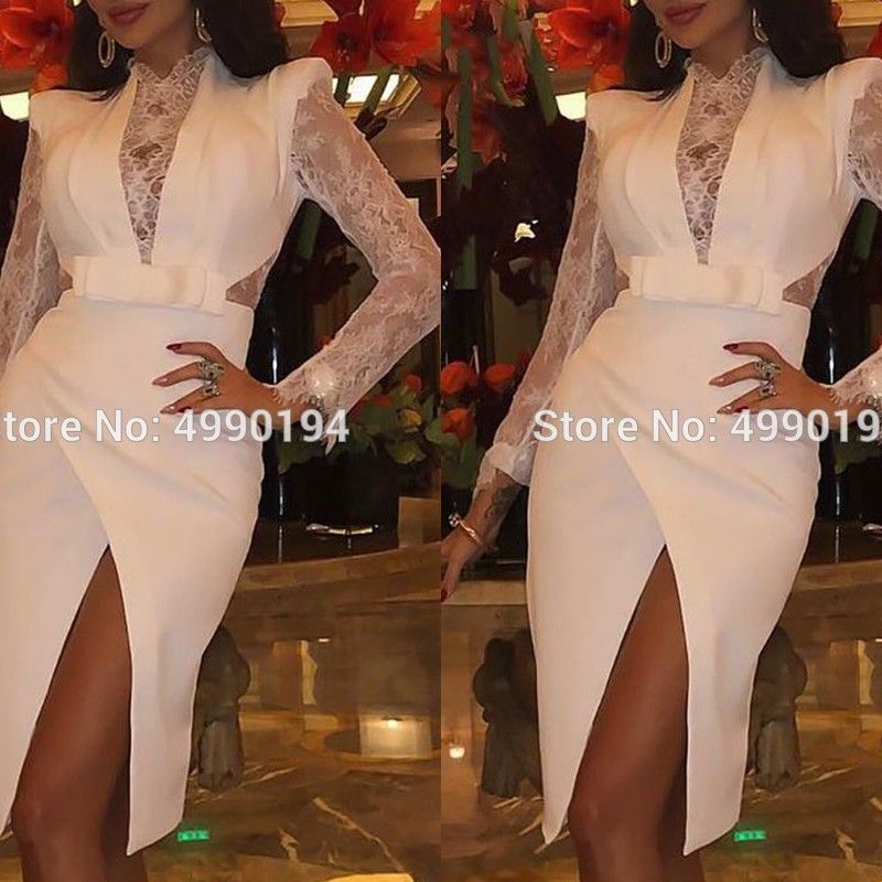 vestido curto com corte na perna