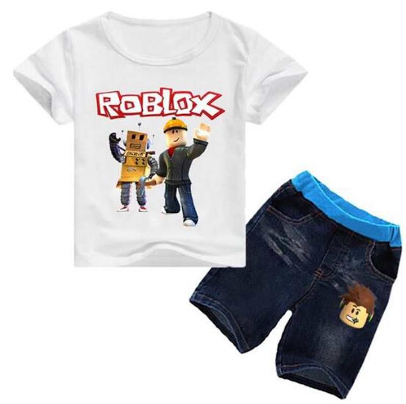 Compre Roblox Game Print Camiseta Tops Pantalones Cortos De