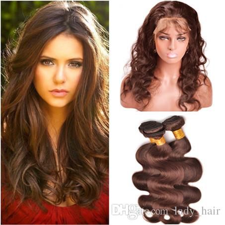 2019 Brazilian Medium Brown Human Hair Weaves Body Wave With 360