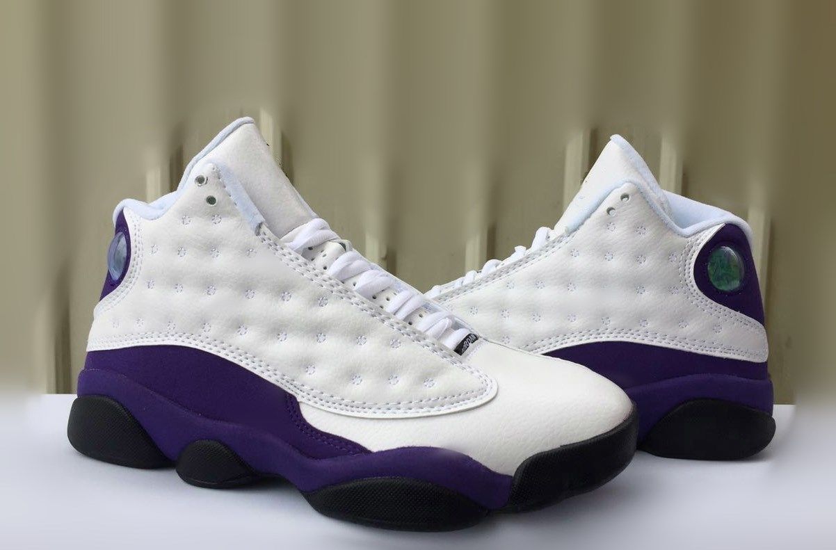 purple and grey basketball shoes