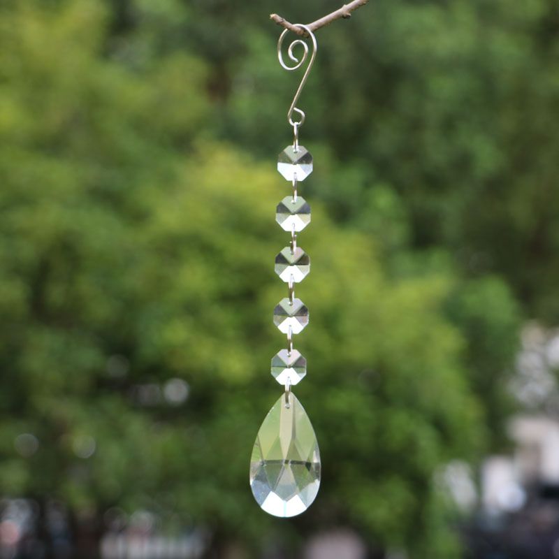 10pcs Hanging Clear Crystal Suncatcher Chandelier Lamp Light Part Prisms 38mm 