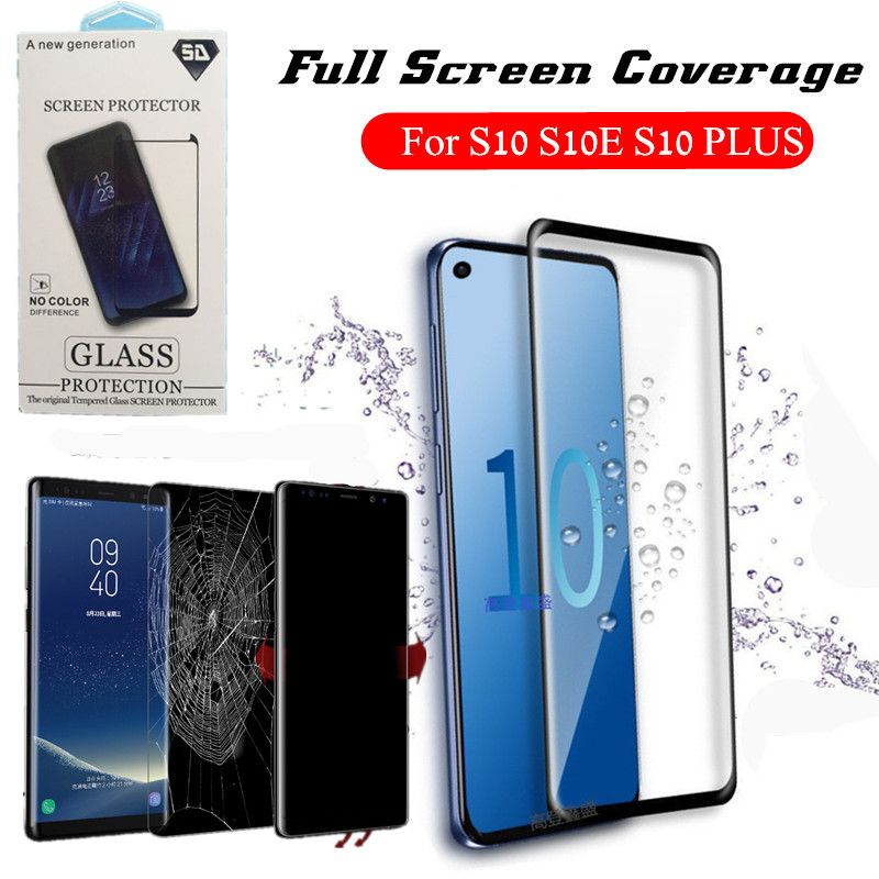 For Samsung S10 Full Curved Glass Full Screen Protector Glass For