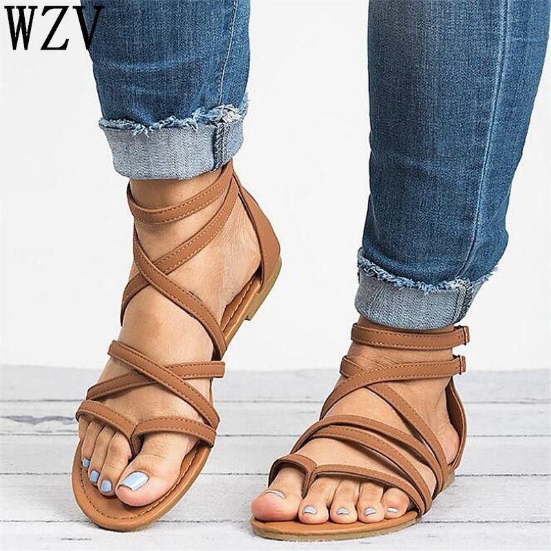 cross strap sandals womens