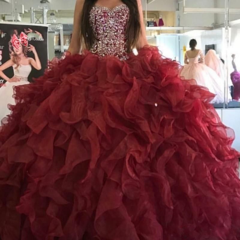 maroon puffy dress