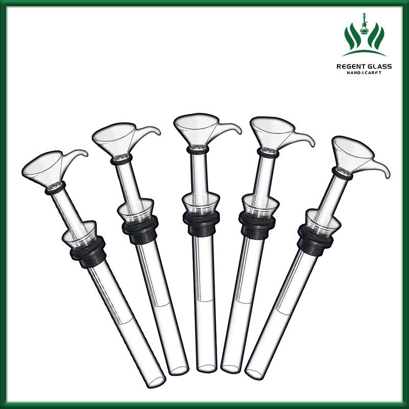 Glass DownStem Set Male Slides And Female Stem Slide Funnel Black