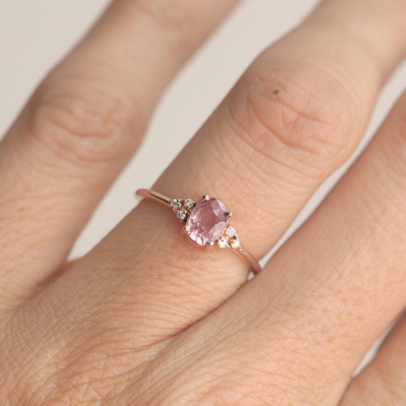 Elegant Pink Crystal Pink Diamond Wedding Ring For Women Rose Gold Classic  Engagement Jewelry 2020 From Lucky0001, $5.65