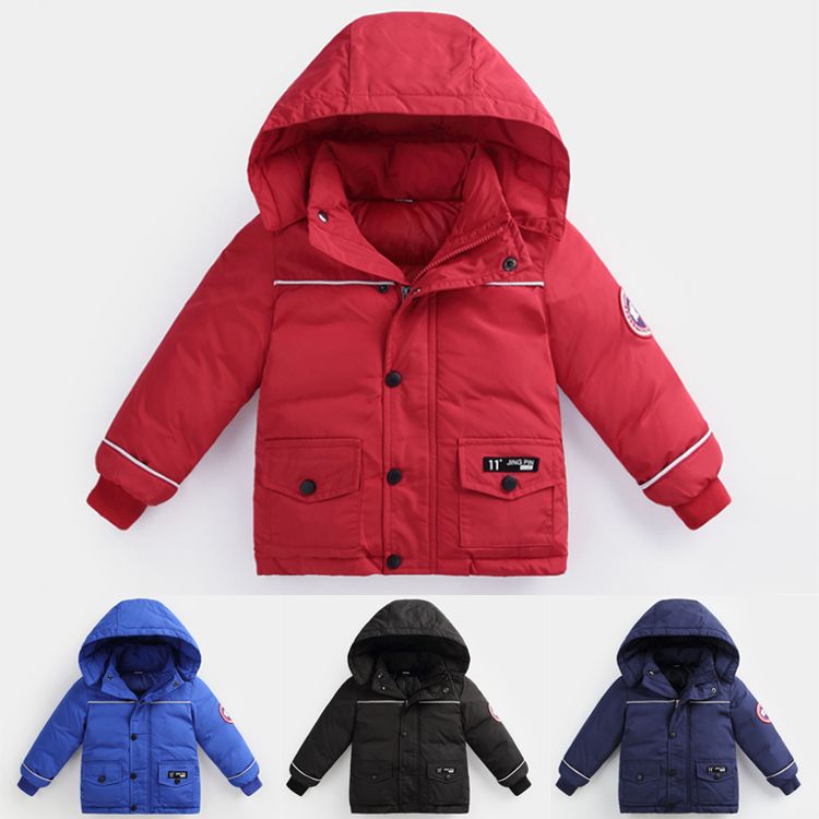 Kid Down Jackets Winter Warm Hooded Down Coat Boys Girls Outwear Kids