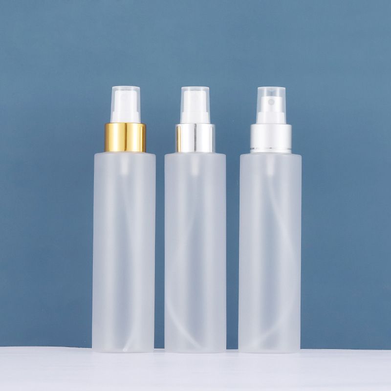 2021 150ML Frosted Plastic Spray Pump Bottles With Gold Silver Ring