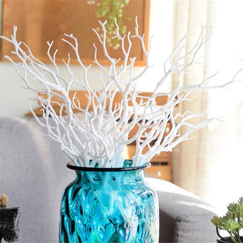 2021 New Design Artificial Tree Branch Wood White Plastic Small Tree