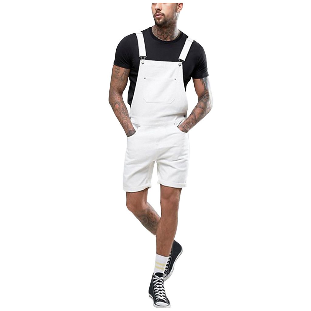 2019 New Men Plus Pocket White Jeans 