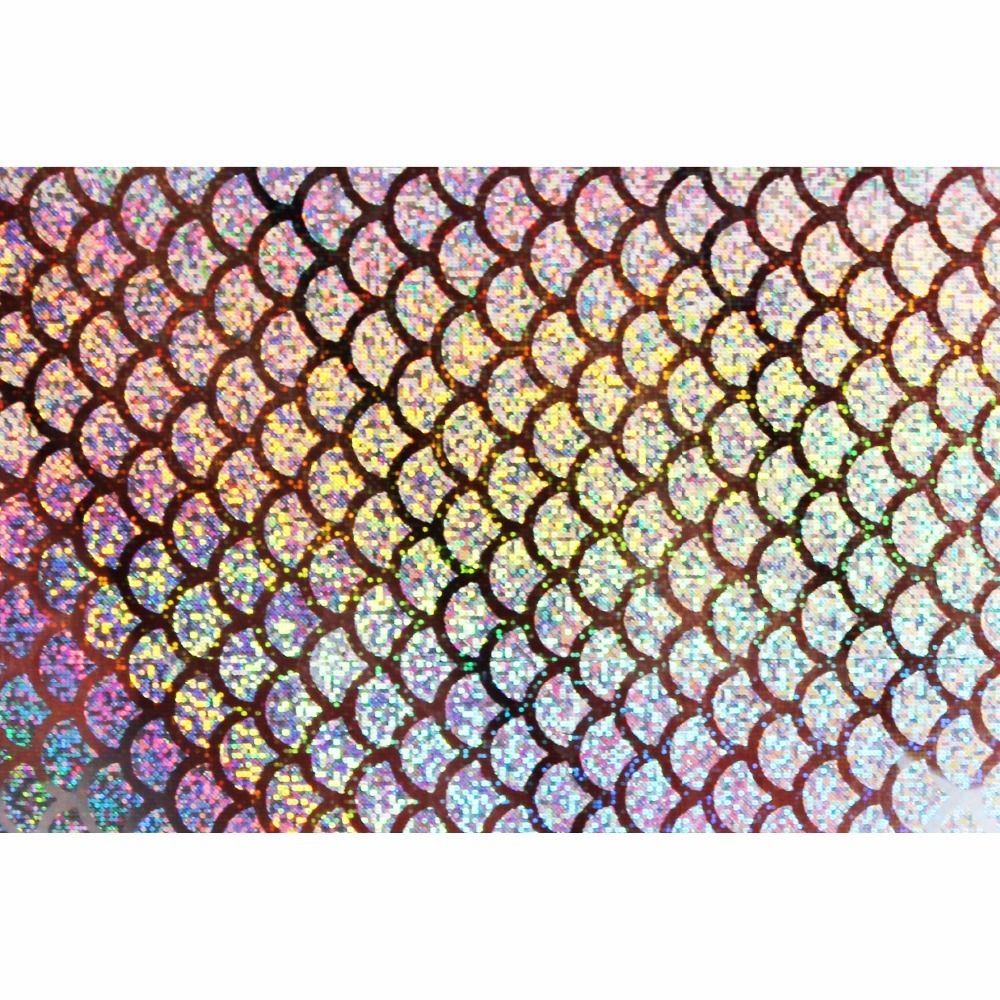 2020 10x21cm Holographic Adhesive Film Flash Artificial Fish Scale Skin ...