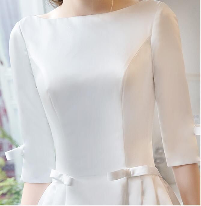 Discount 2019 New Simple A Line Satin Modest Wedding Dresses With Sleeves Boat Neck Vintage LDS Bridal Gowns Custom Made Wedding Dress Store Wedding Discount 2019 New Simple A Line Satin Modest Wedding Dresses With Sleeves Boat Neck Vintage LDS Bridal Gowns Custom Made Wedding Dress Store Wedding