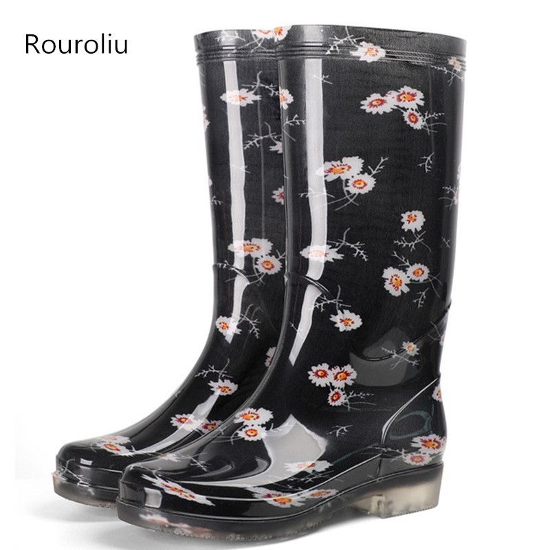 womens printed rain boots
