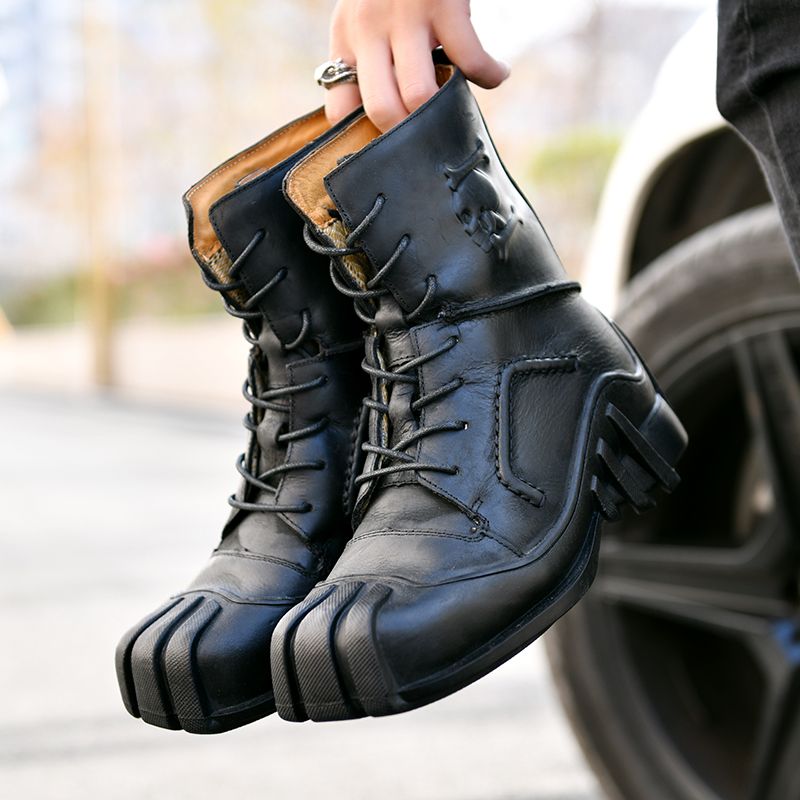 Men's Genuine Leather Skull Tactical 