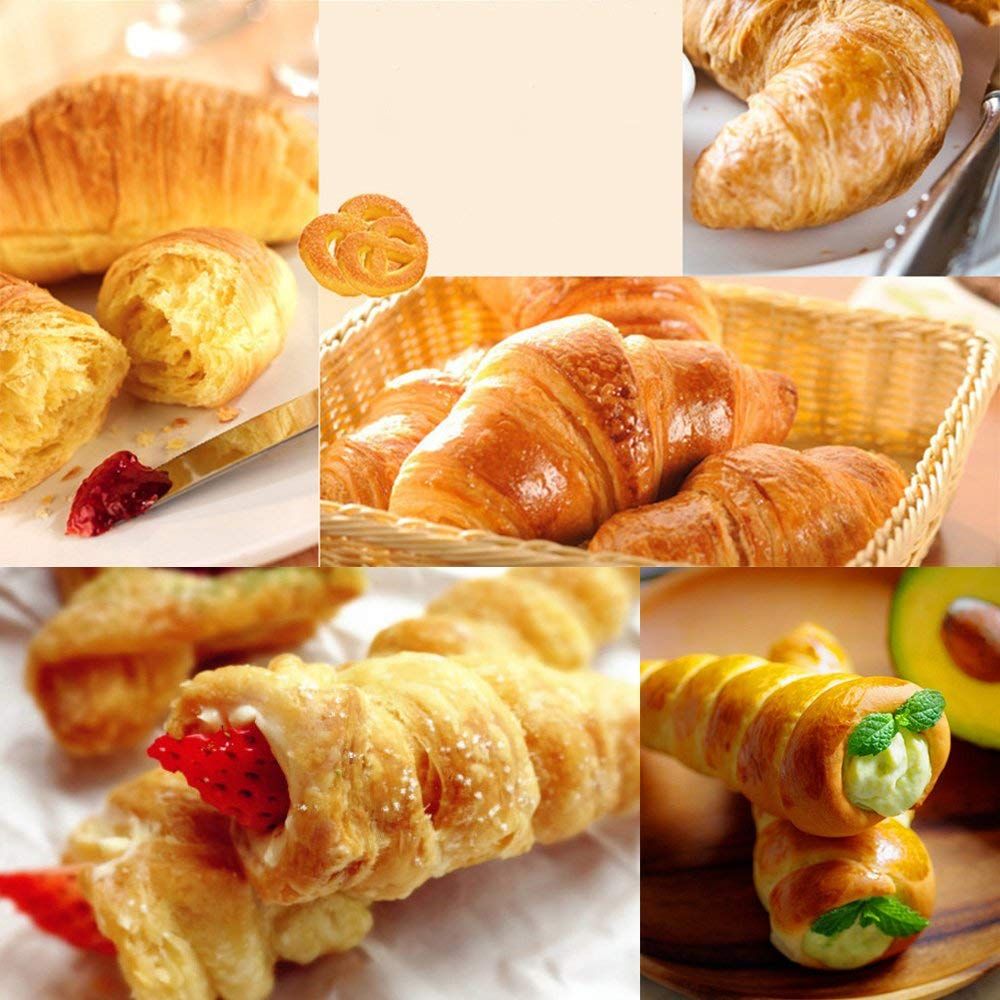 5PCS/coni da forno in acciaio INOX a spirale croissant tubi corno pane pasticceria making cake Mold baking Supplies L 5PCS/coni da forno in acciaio INOX a spirale croissant tubi corno pane pasticceria making cake Mold baking Supplies L
