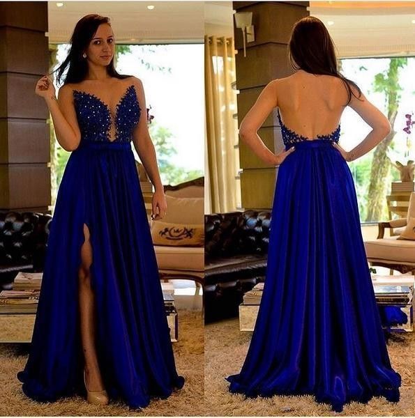 2020 Sexy Royal Blue Evening Dresses ...