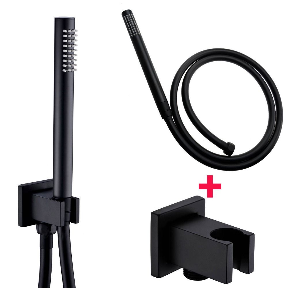 2020 Brass Black Handheld Shower Head Wall Mounted Shower Holder With