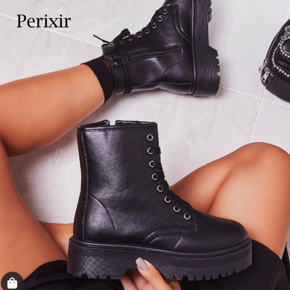 womens flat biker boots