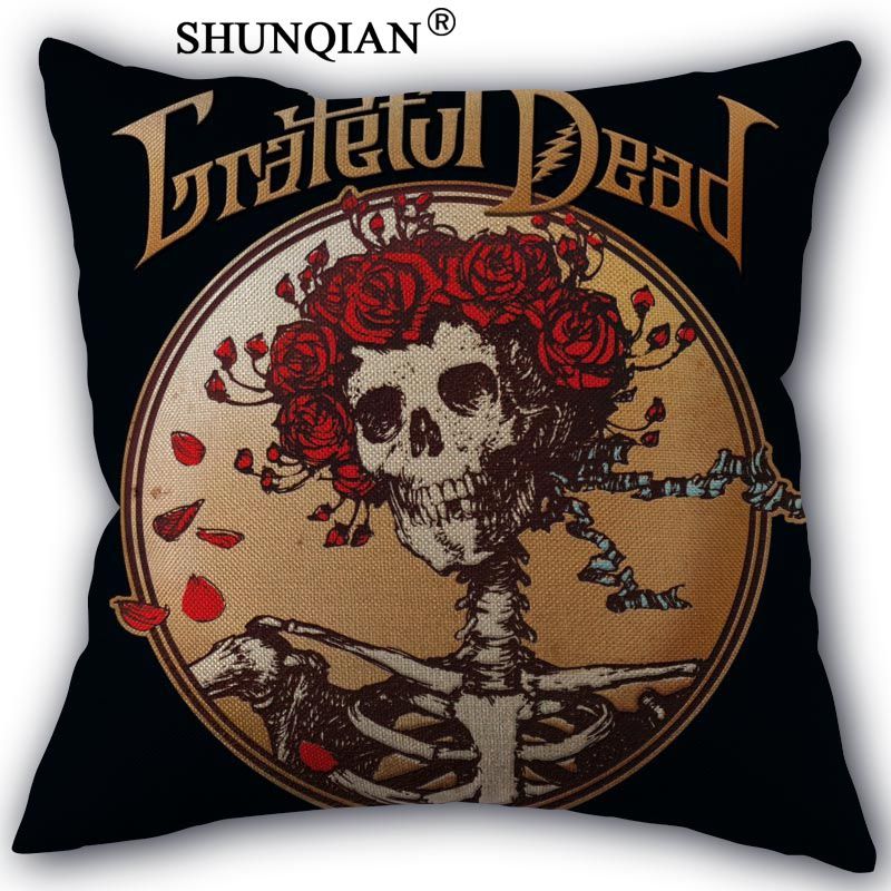 Custom Grateful Dead Pillowcase Cotton Linen Fabric Home Textile