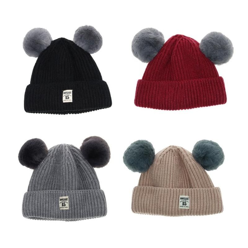 winter hats with two balls on top