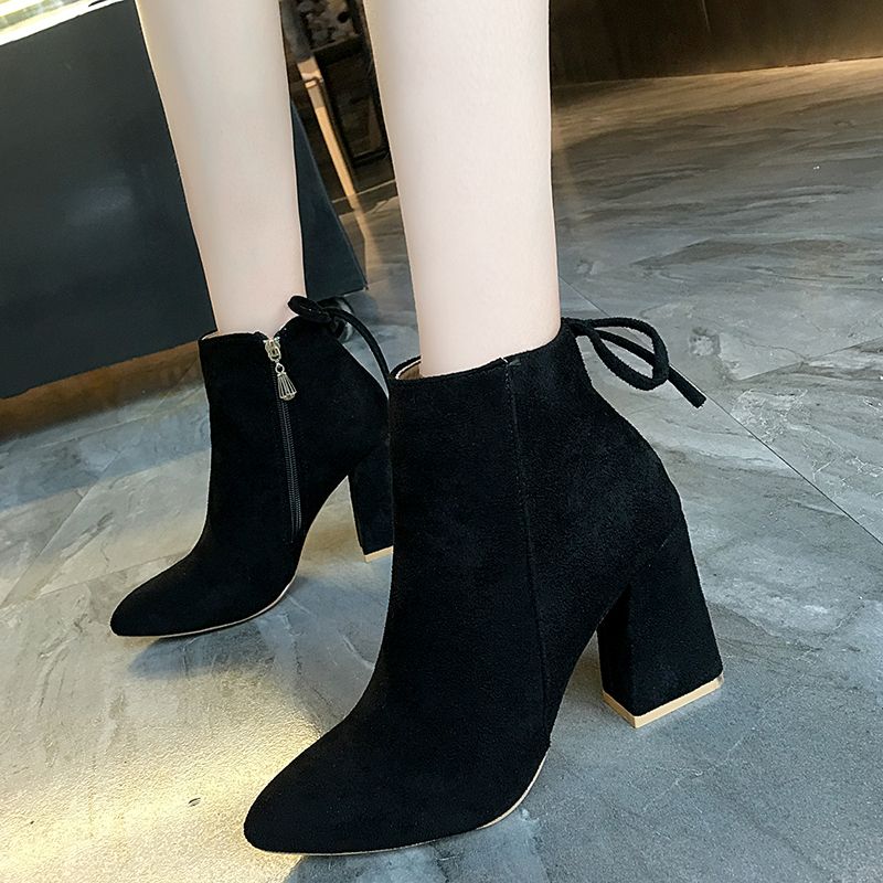 high heeled ankle boots