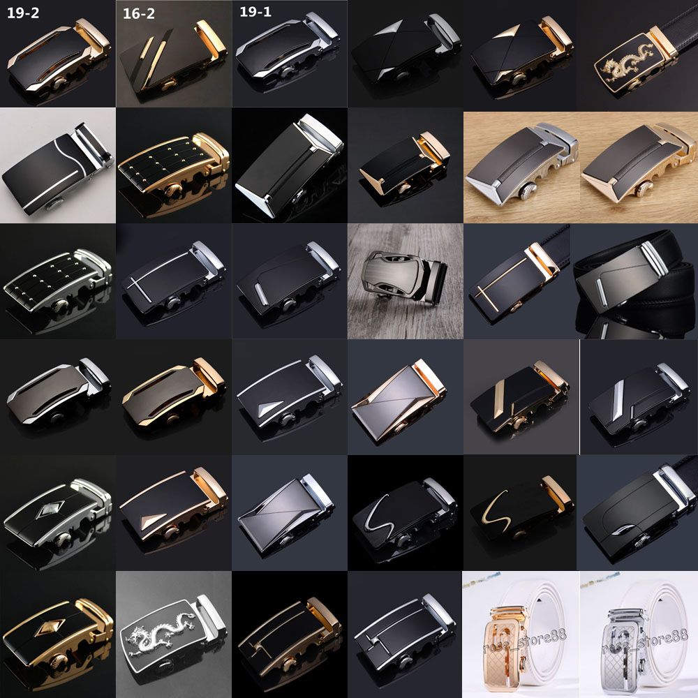 Men/'s Luxury Genuine Leather Alloy Automatic Buckle Waistband Belts Waist Strap