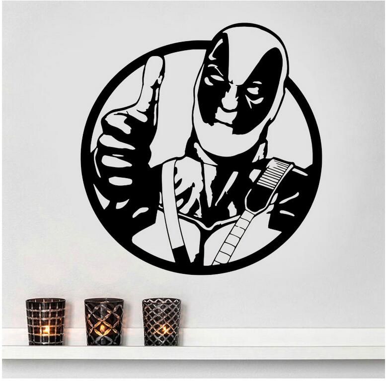 Superhero Deadpool Wall Sticker Vinyl Home Decor For Kids Room