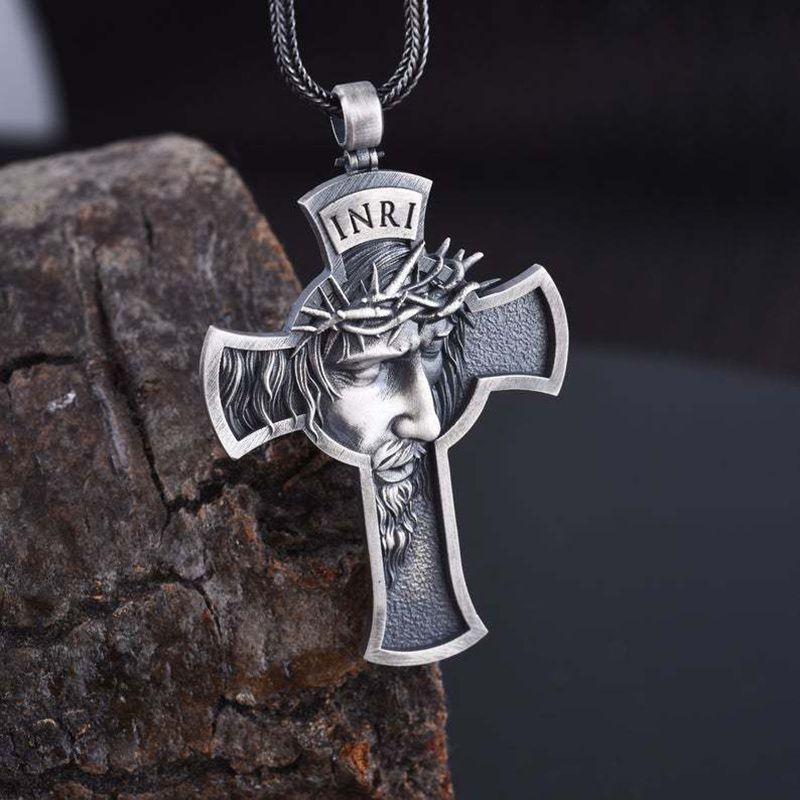 Christus Jezus Crucifix Hanger Metalen Zilver Goud Zware Sieraden Gift Religieuze Christelijke
