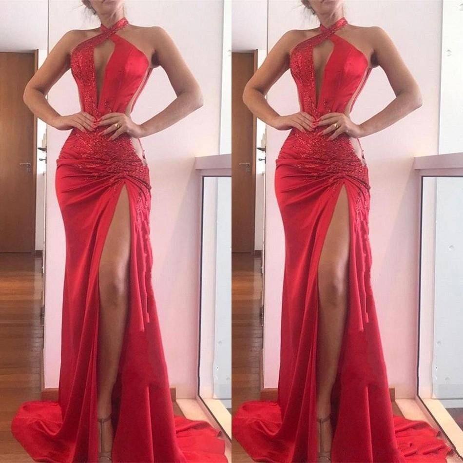 evening gown with split