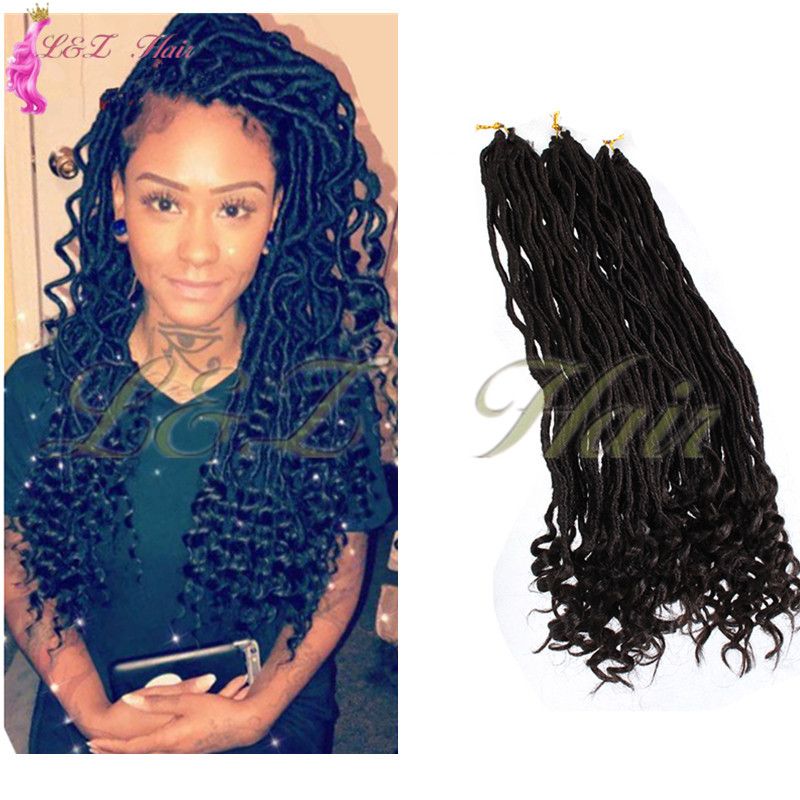 2019 Beauty Goddess Faux Locs Crochet Hair Soft Curly End Natural Kanekalon Crochet Box Braids Curly Ends Ombre For Braid Braiding Hair Extension From