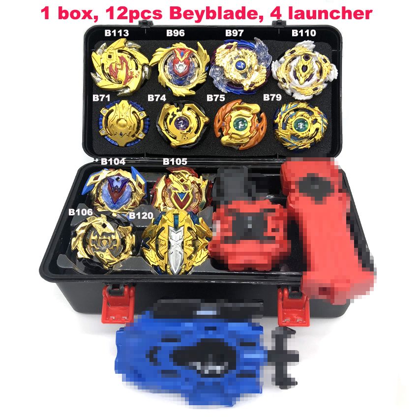 4er/Pack Beyblade Burst Starter Bayblade Metal Fusion+Spielzeug Launcher Set 