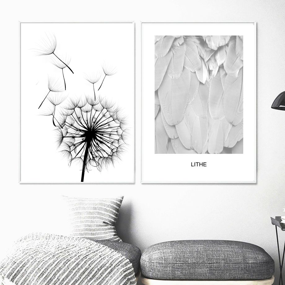 Acheter Pissenlit Plume Amour Citation Mur Dart De Toile Peinture Affiches Nordique Et Impressions Mur Noir Blanc Photos For Living Room Decor De 19 05 Du Hilery Fr Dhgate Com