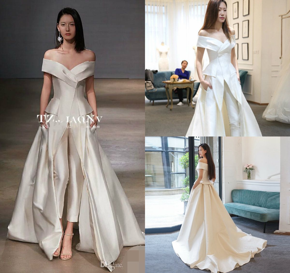 off white evening gown